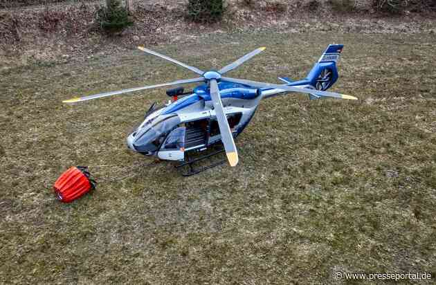 POL-SI: Waldbrand bei Feudingen: Polizei unterstützte Löscharbeiten mit Hubschrauber und Löschbehälter - #polsiwi