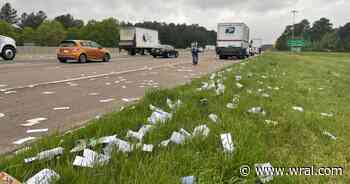 'A mess': I-40 clears after USPS truck spills mail near Page Road in RTP