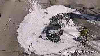 Car fire delays traffic on I-95 southbound in Miami-Dade