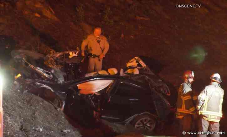 2 die in 60 Freeway crash in Chino; baby found alive, buried in debris