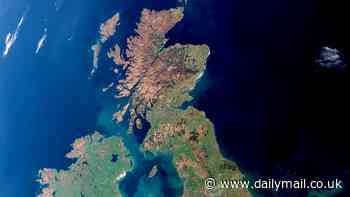 Britain is entirely cloud-free in incredibly rare satellite image - following the sunniest March since 1910