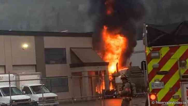 Chilliwack firefighters tackle fire at truck and diesel business Monday night