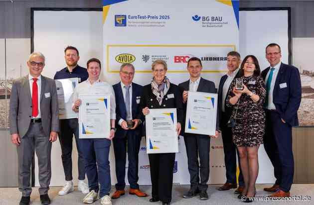 BG BAU prämiert drei Unternehmen und eine Universität mit dem EuroTest-Preis 2025