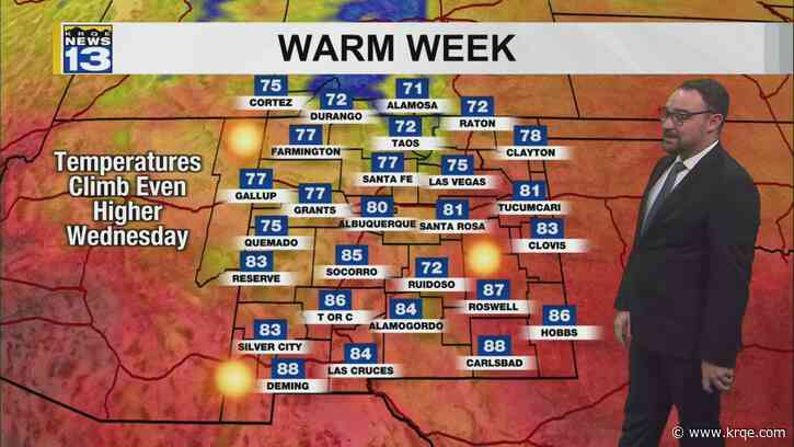 Warmest weather of the year continues to move into New Mexico