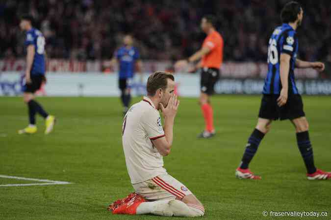 Kane misses, Frattesi scores as Inter beats Bayern 2-1 in 1st leg of Champions League quarterfinals