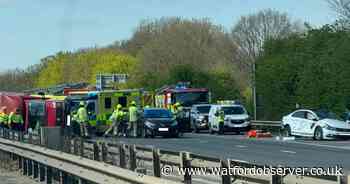 Air ambulance called to M1 crash - one person taken to hospital
