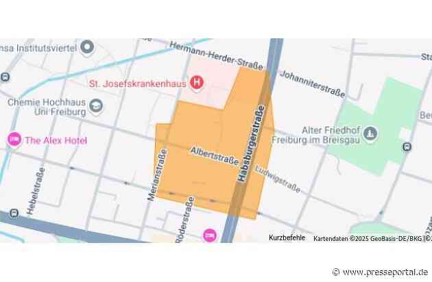 POL-FR: Erste Folgemeldung zu "Freiburg: Fund einer Fliegerbombe in der Albertstraße" - Hier: Entschärfung im Laufe des Abends geplant