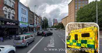 Man in his 20s taken to hospital after being stabbed inside Stockwell shop