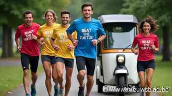 Loopwedstrijd met een twist: lopers nemen het op tegen een tuktuk in Park Groot Schijn