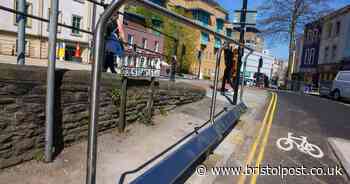Bristol's first 'leaning rail' for cyclists installed
