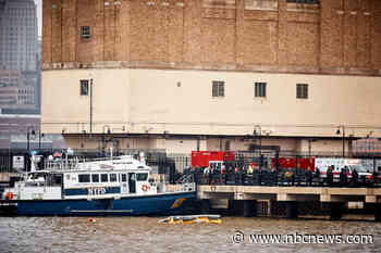 The moment a helicopter plummeted into the Hudson River was captured on video