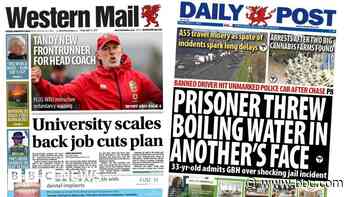Uni scales back job cuts and prisoner scalds inmate