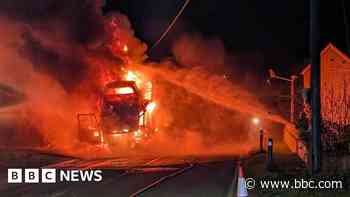 Firefighters tackle large vehicle blaze