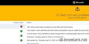 Microsoft 365 Family-accounts werken niet door storing