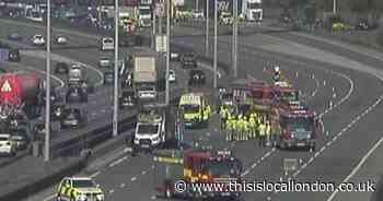 LIVE updates as truck fire on M25 causes SEVERE delays and miles of traffic