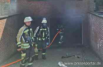 FW Bocholt: Garagenbrand mit Ausbreitung auf Wohnhaus