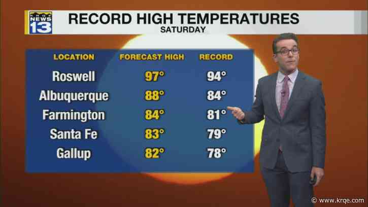 90-degree temperatures before gusty cooldown