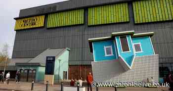 Inside the Metrocentre's Upside Down House which sees guests walking on the ceiling
