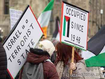 Pro-Palestinian rally in Ottawa calls for election campaign discussion of Israel-Hamas conflict