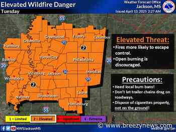 Wildfire Danger Expected Next Week