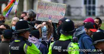 Posie Parker rally prompts counter protest in Bristol with heavy police presence