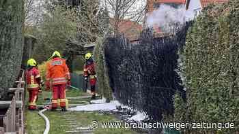 Heckenbrand in Gebhardshagen – Anwohner helfen Feuerwehr