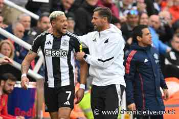 Furious Joelinton offers Manuel Urgarte to tunnel showdown as Newcastle United smash Man Utd