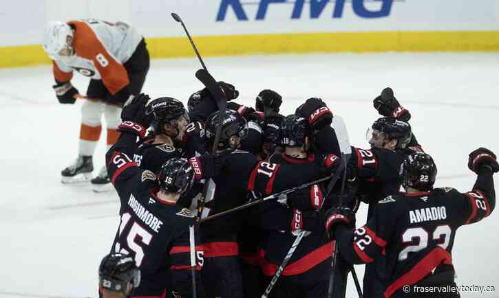 Stutzle caps two-goal showing with OT winner to lift Sens past Flyers 4-3
