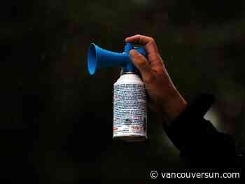 Noisemakers banned from two B.C. hockey arenas after air horn dispute leaves man seriously injured