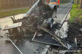POL-MG: Fahrbahnbelag durch brennenden Anhänger geschmolzen
