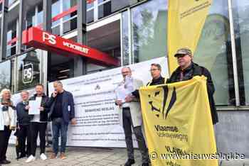 Vlaamse betoging aan PS-hoofdkwartier tegen blokkering Brusselse formatiegesprekken