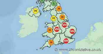 Met Office pollen map shows worst hit areas as hay fever suffers warned