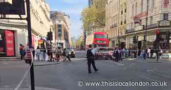Cyclist fighting for life after crash with van on busy central London street