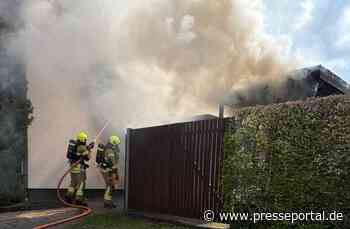 FW Paderborn: Garagenbrand greift auf Carport über - Feuerwehr verhindert Übergreifen auf Wohnhaus