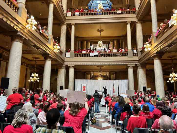 Hundreds of teachers protest SB 1 at the Statehouse during 'Day of Action' rally