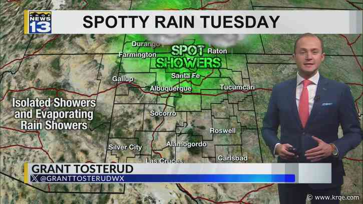 Spot showers, breezy winds Tuesday