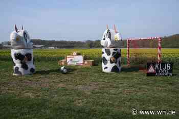 Besondere Stroh-Kunstwerke an der Weseler Straße