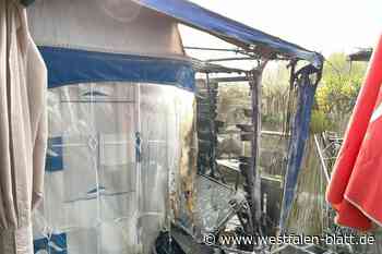 Feuer auf dem Campingplatz Axelsee bei Beverungen
