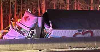 Tractor-trailer overturns, blocking I-40 East in Durham and causing delays