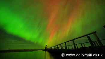 Northern Lights will shine across parts of the UK TONIGHT as a coronal mass ejection strikes Earth - find out if you can see the astronomical display from your hometown