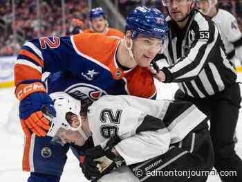 Oilers lose, but get their licks in playoff preview with LA Kings