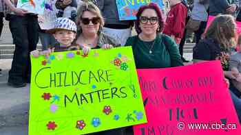 Rally at Sask. Legislature calls for $10/day child care extension and funding reform