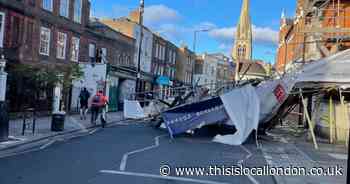 Man escapes unharmed after scaffolding collapses onto car in Stoke Newington