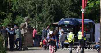 The sun trap Newcastle park with its own Italian restaurant taken over for Channel 5 drama