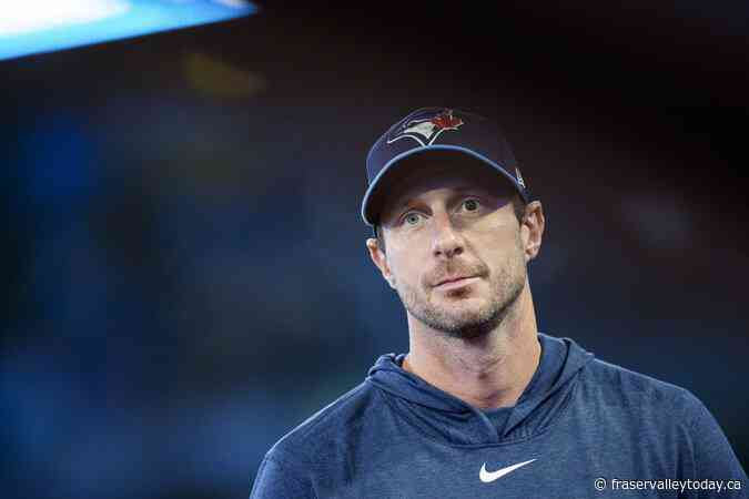 Jays starter Scherzer encouraged after throwing this week, to visit hand specialist