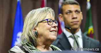 Green Party co-leader Elizabeth May responds to removal from leaders’ debates