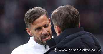 Jason Tindall gesture sums up Newcastle United mood as Marc Guehi expression says it all