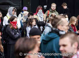 Demonstratie bij UvA tegen politiegeweld en voor Palestijnen