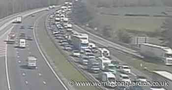 Nightmare holiday getaway traffic as two lanes close on M56