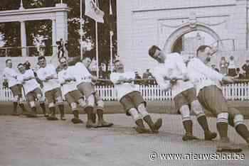 Touwtrekken voor mannen en vrouwenteams op Erfgoeddag in Sportimonium: de krachtsport was in 1920 een olympische discipline.